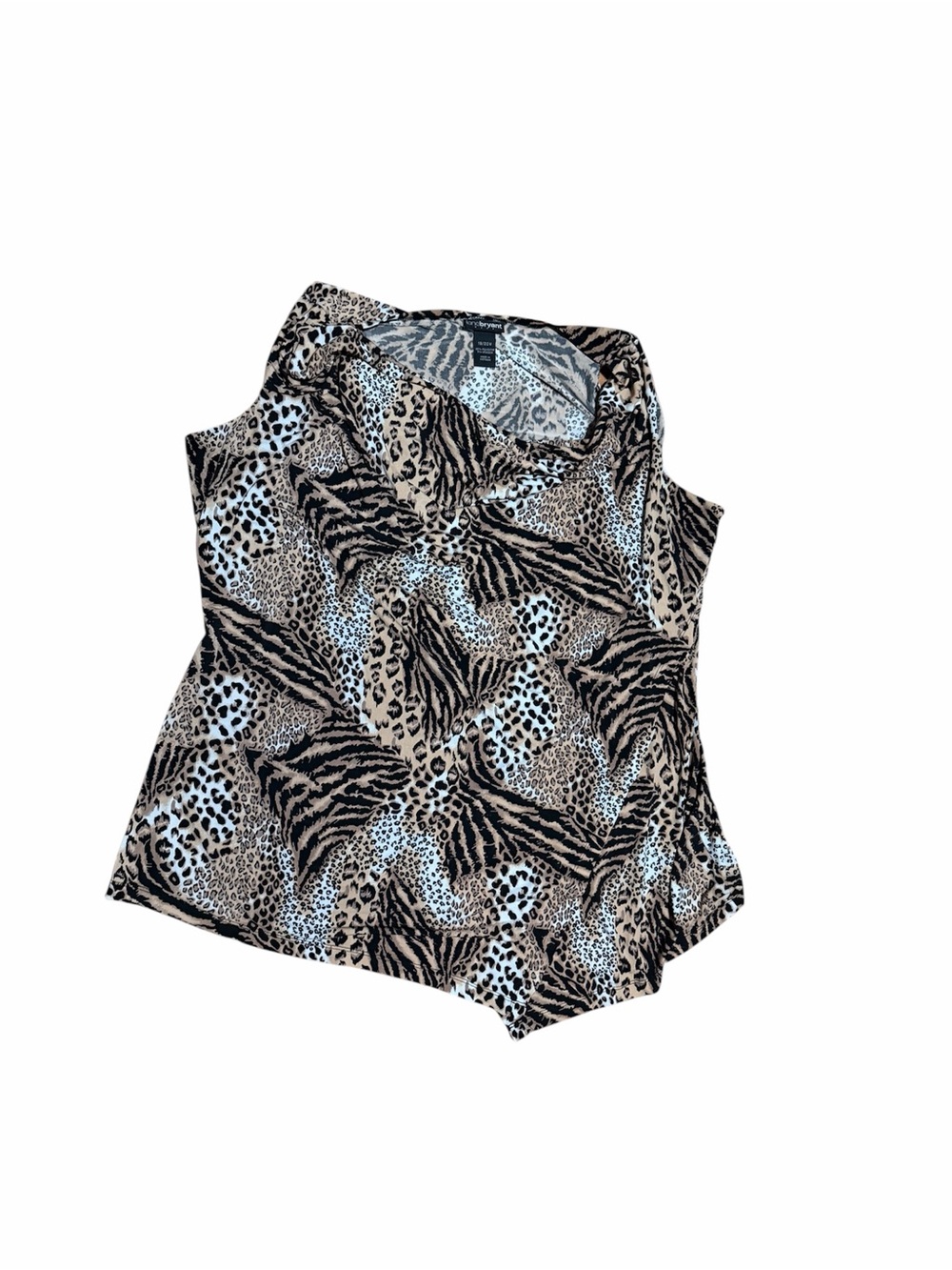Lane Bryant Animal Print V-Neck Cami - Black & Tan
